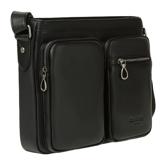 Деловая сумка Dr.Koffer из натуральной кожи черная