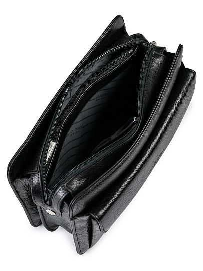 Сумка барсетка из натуральной кожи Dr. Koffer черная