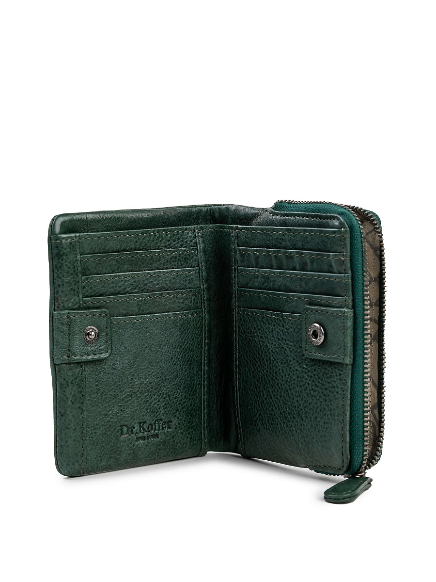 Портмоне Dr.Koffer из натуральной кожи зеленое