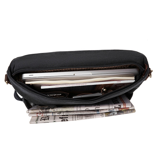 Деловая сумка Dr.Koffer из натуральной кожи черная