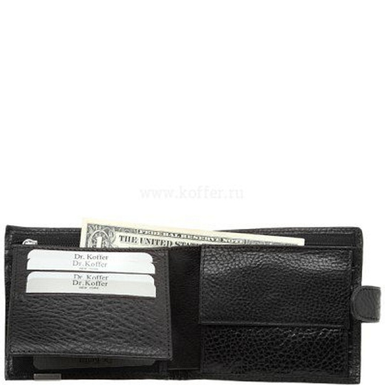 Портмоне Dr.Koffer из натуральной кожи черное