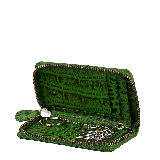 Ключница Dr.Koffer из натуральной кожи зеленая