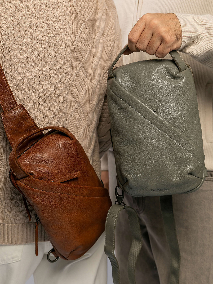 Рюкзак Dr.Koffer из натуральной кожи серый