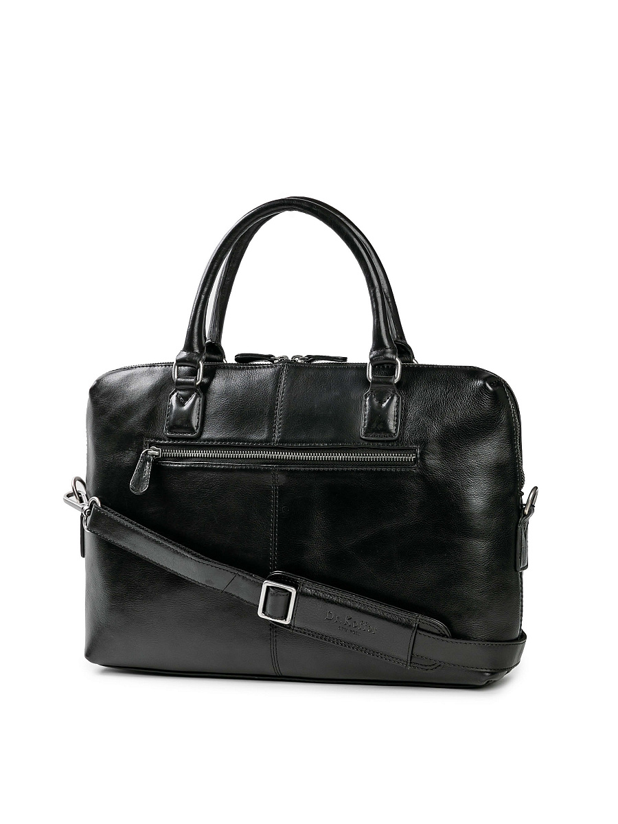 Деловая сумка Dr.Koffer из натуральной кожи черная
