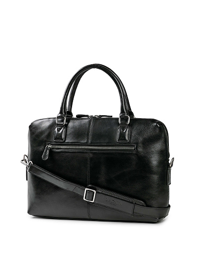 Деловая сумка Dr.Koffer из натуральной кожи черная