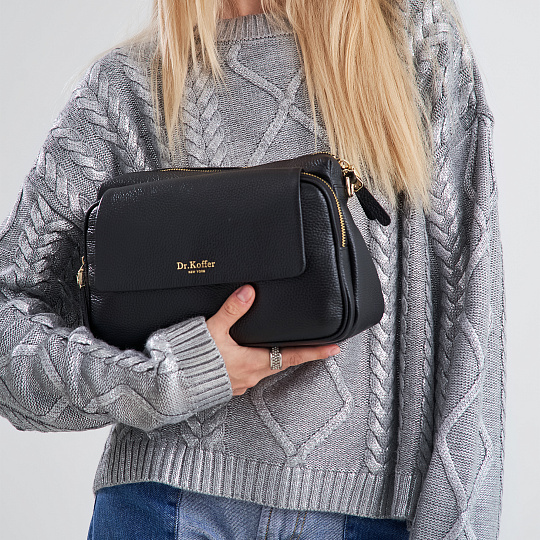 Женская сумка  Dr. Koffer из натуральной кожи черная