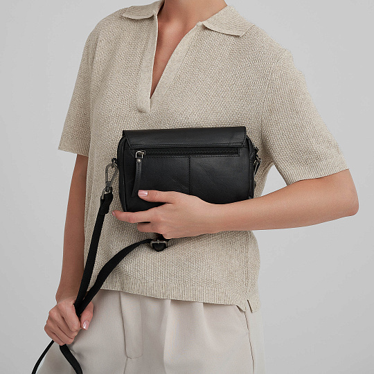 Женская сумка Dr.Koffer из натуральной кожи чёрная