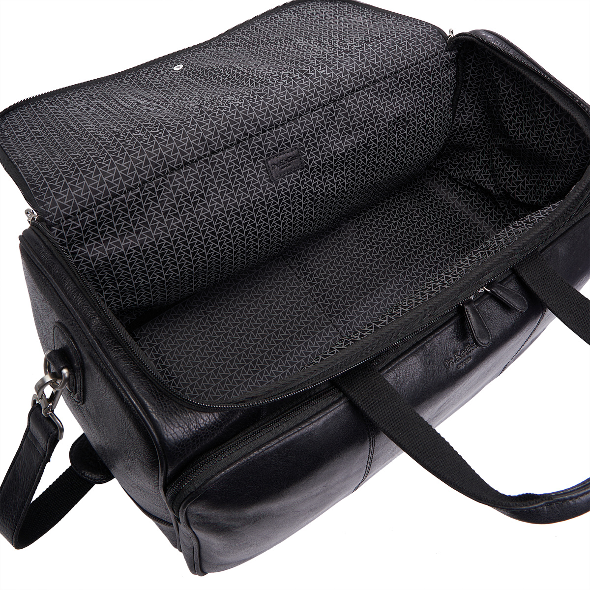 Сумка дорожная Dr.Koffer из натуральной кожи черная