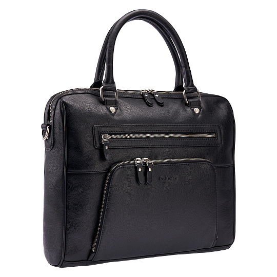 Деловая сумка Dr.Koffer из натуральной кожи черная