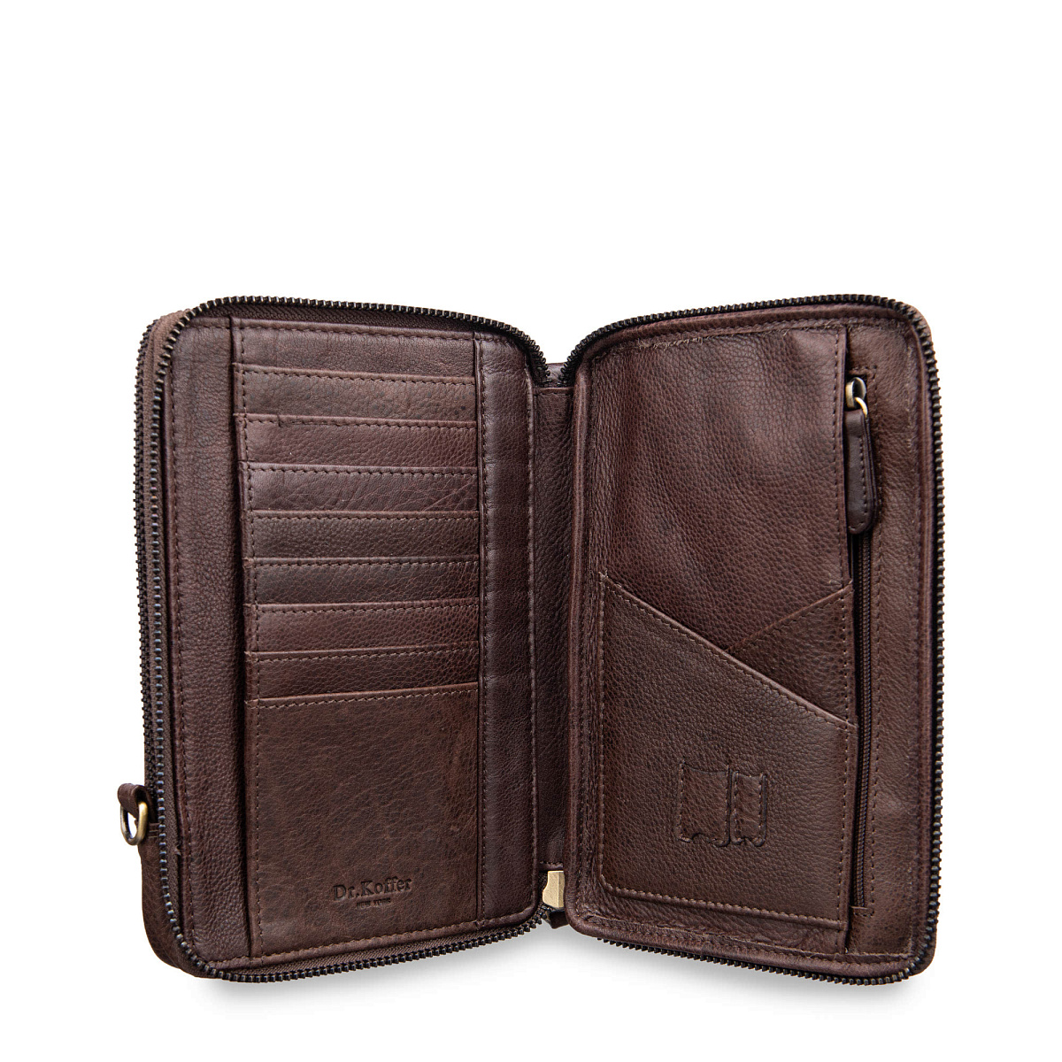 Сумка через плечо Dr.Koffer из натуральной кожи коричневая