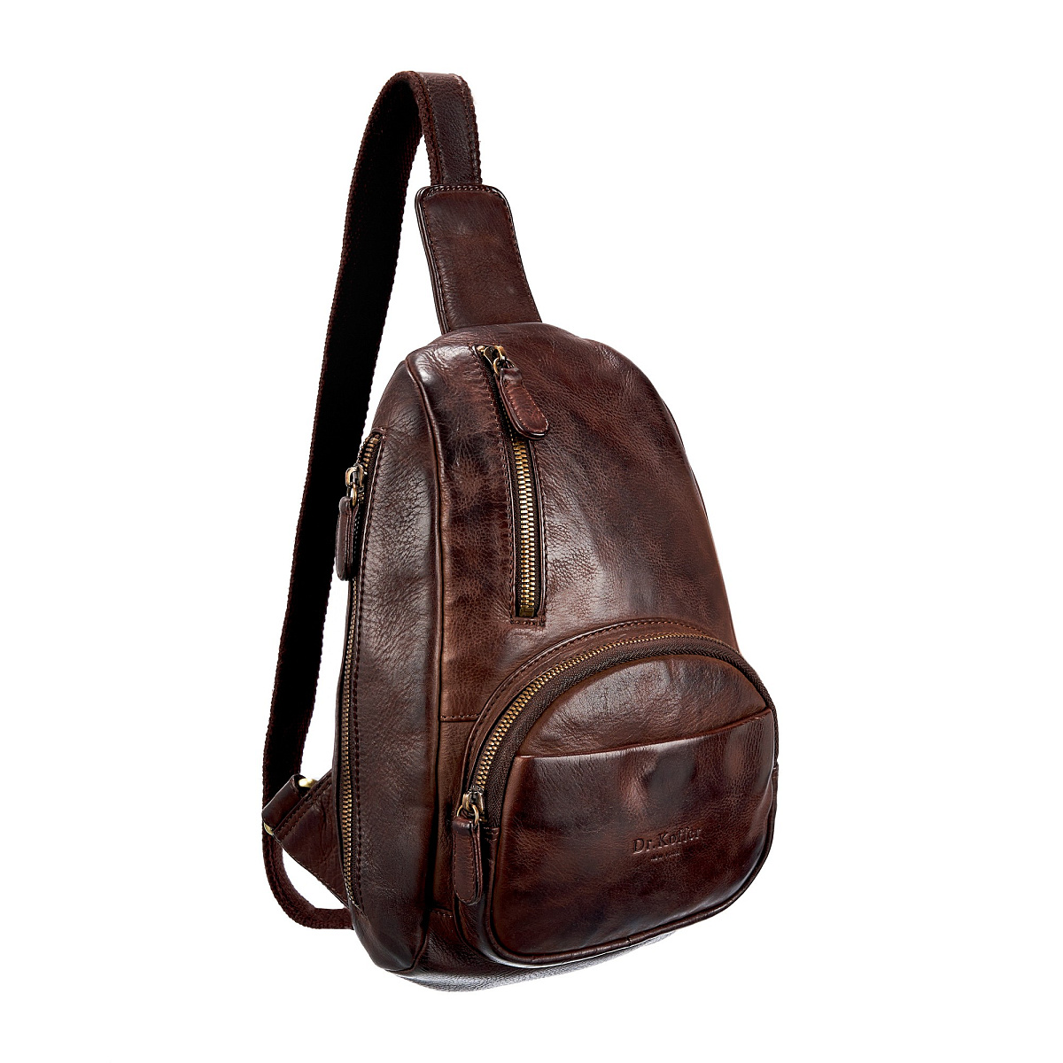 Рюкзак Dr.Koffer из натуральной кожи темно-коричневый