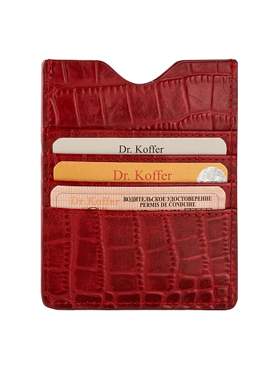 Кредитница Dr.Koffer из натуральной кожи красная