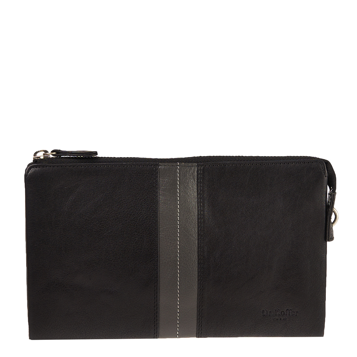 Сумка барсетка из натуральной кожи Dr. Koffer черная