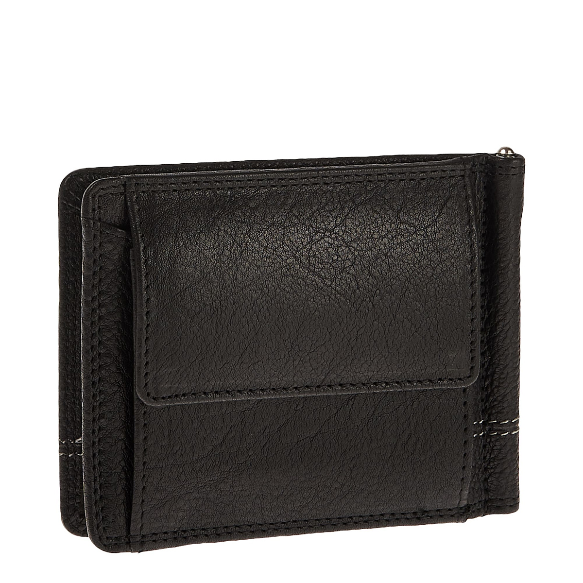 Зажим для денег Dr.Koffer из натуральной кожи черный