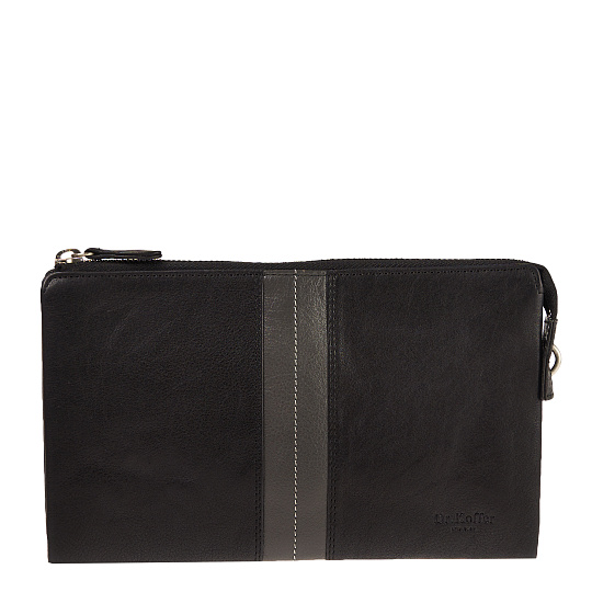 Сумка барсетка из натуральной кожи Dr. Koffer черная