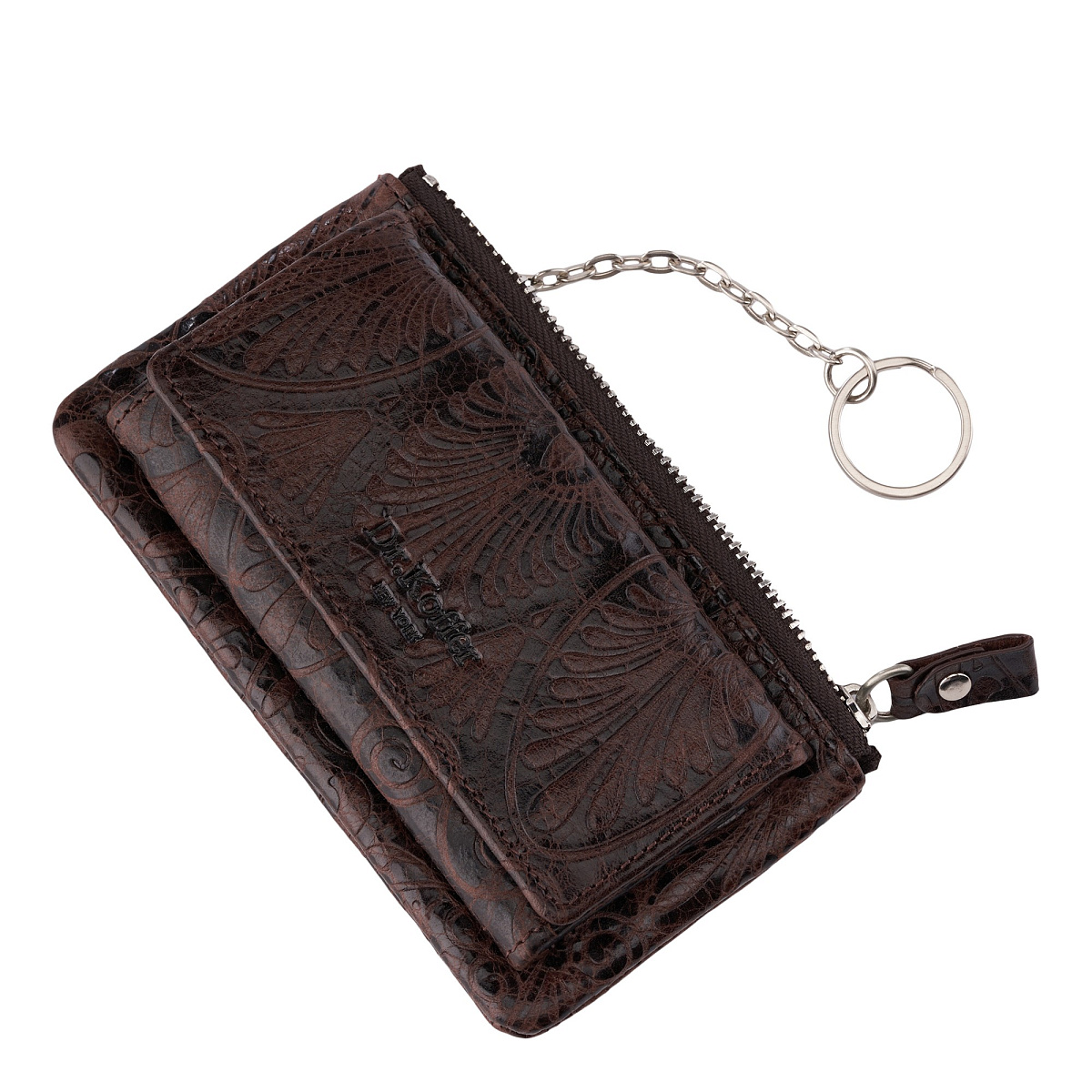 Ключница Dr.Koffer из натуральной кожи темно-коричневая