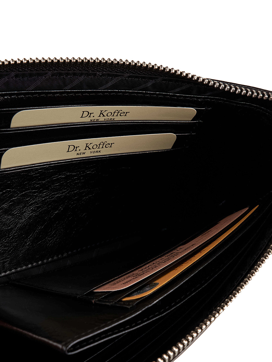 Портмоне Dr.Koffer из натуральной кожи черное