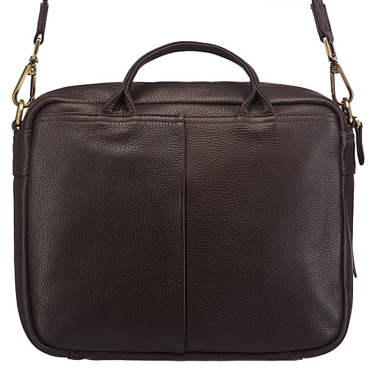 Деловая сумка Dr.Koffer из натуральной кожи темно-коричневая