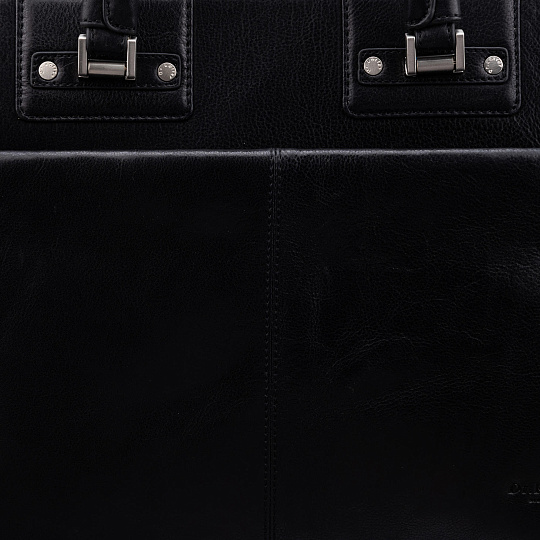 Деловая сумка Dr.Koffer из натуральной кожи черная