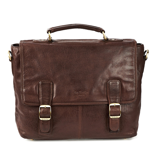 Портфель Dr.Koffer из натуральной кожи темно-коричневый