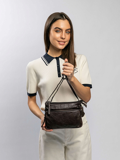 Сумка через плечо Dr.Koffer из натуральной кожи коричневая