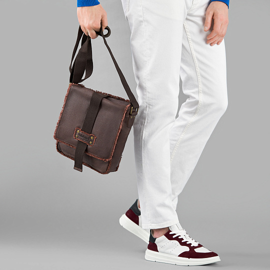 Сумка через плечо Dr.Koffer из натуральной кожи коричневая