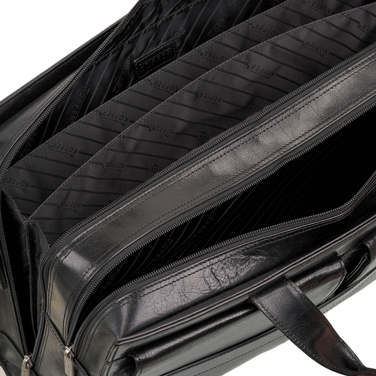 Деловая сумка Dr.Koffer из натуральной кожи черная