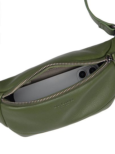 Сумка на пояс Dr. Koffer из натуральной кожи зеленая