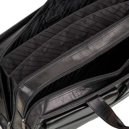 Деловая сумка Dr.Koffer из натуральной кожи черная