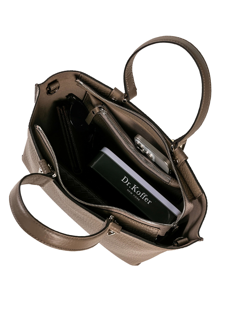 Женская сумка Dr. Koffer из натуральной кожи коричневая