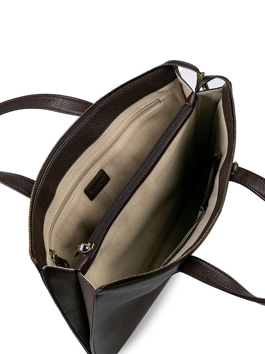 Деловая сумка Dr.Koffer из натуральной кожи темно-коричневая