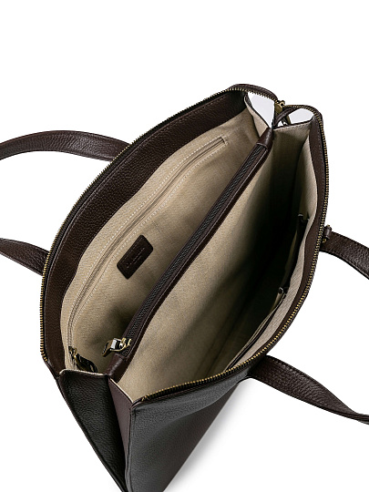 Деловая сумка Dr.Koffer из натуральной кожи темно-коричневая