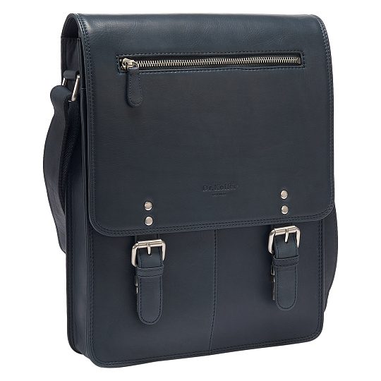 Сумка через плечо Dr.Koffer из натуральной кожи синяя