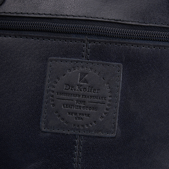 Деловая сумка Dr.Koffer из натуральной кожи синяя