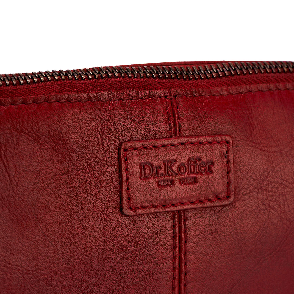 Сумка через плечо Dr.Koffer из натуральной кожи красная