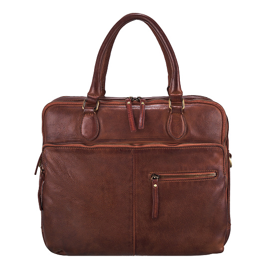 Деловая сумка Dr.Koffer из натуральной кожи коричневая
