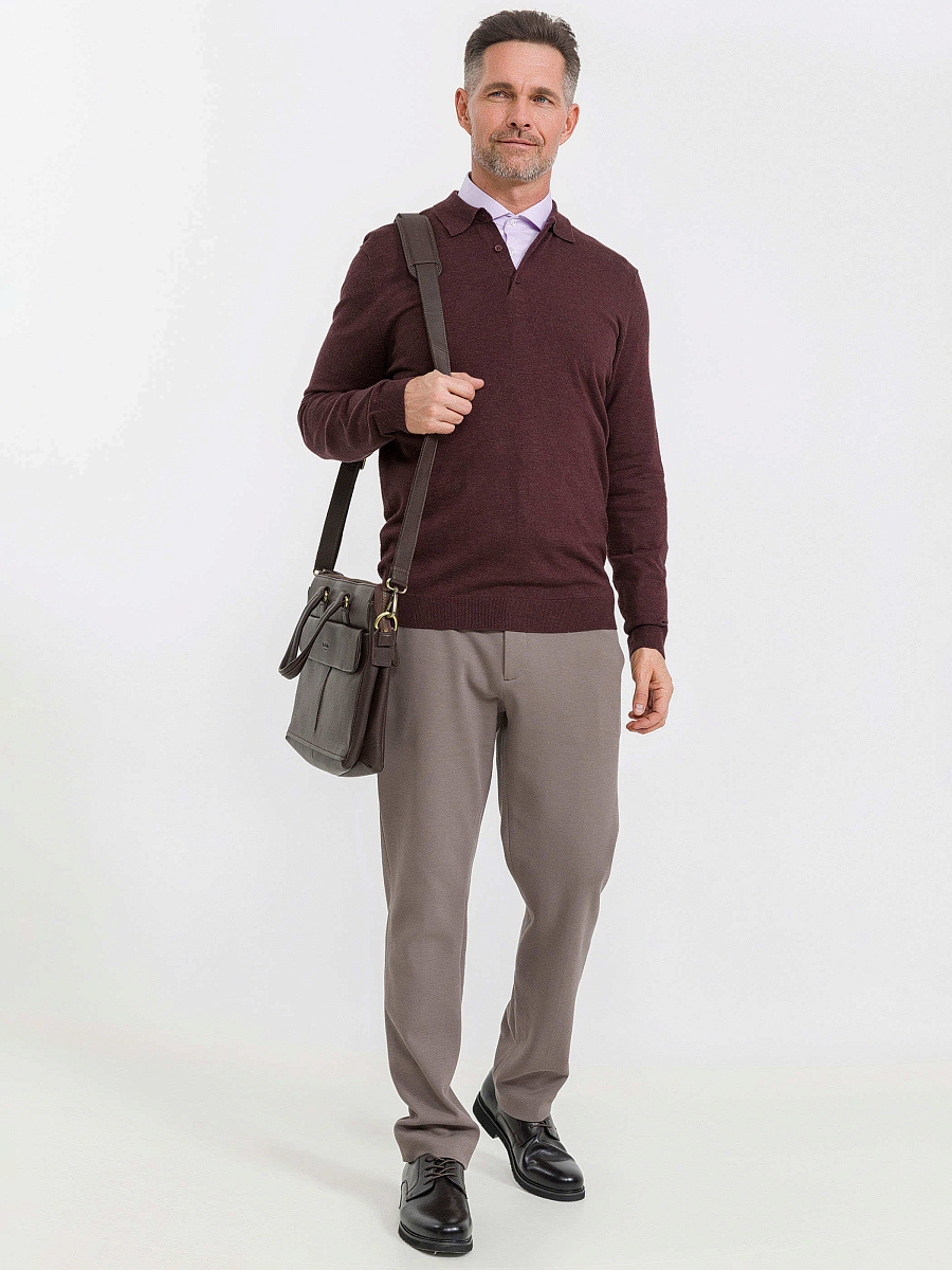 Деловая сумка Dr.Koffer из натуральной кожи темно-коричневая