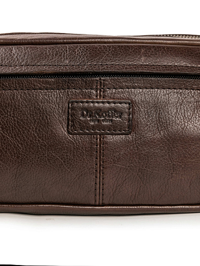 Сумка на пояс Dr. Koffer из натуральной кожи коричневая