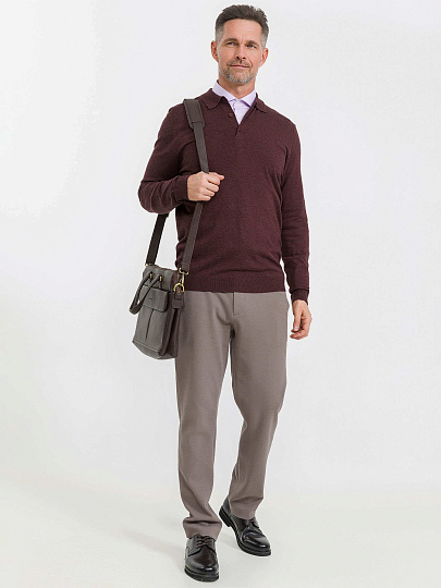 Деловая сумка Dr.Koffer из натуральной кожи темно-коричневая