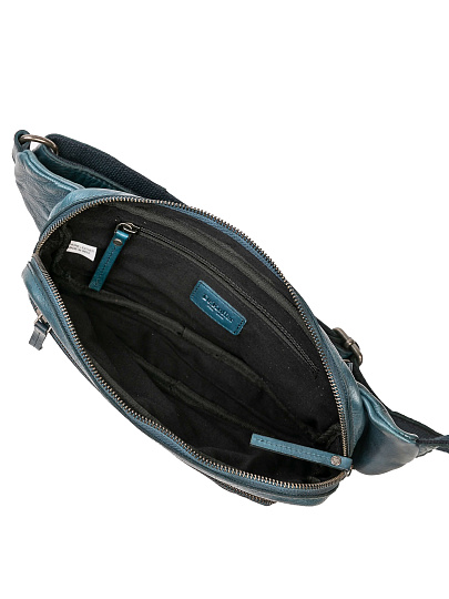Сумка на пояс Dr. Koffer из натуральной кожи синяя
