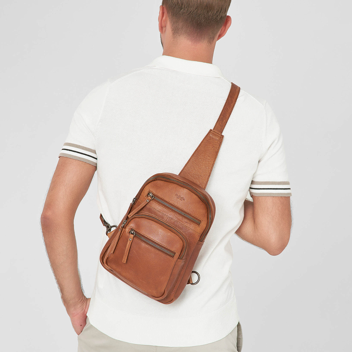 Рюкзак Dr.Koffer из натуральной кожи светло-коричневый