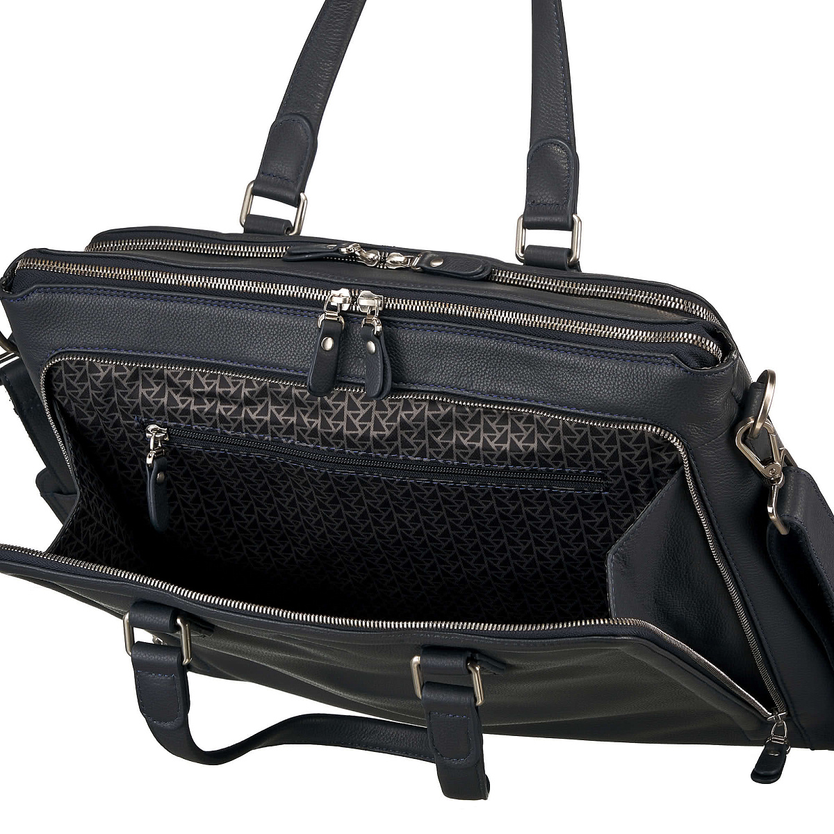 Деловая сумка Dr.Koffer из натуральной кожи синяя