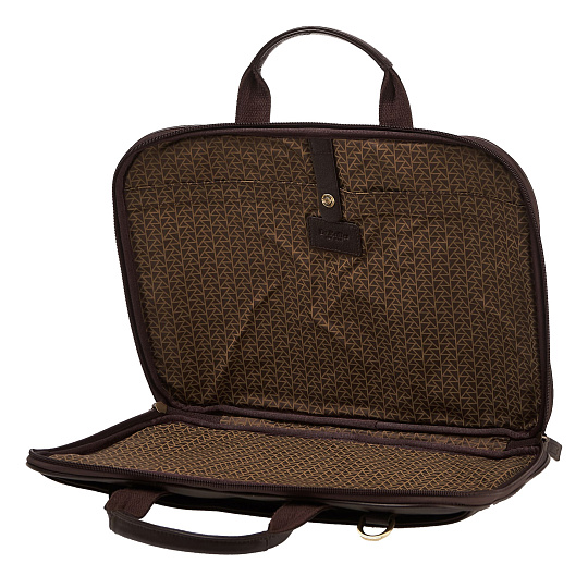 Деловая сумка Dr.Koffer из натуральной кожи темно-коричневая