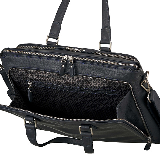 Деловая сумка Dr.Koffer из натуральной кожи синяя