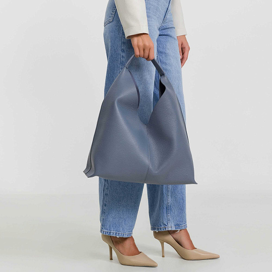 Женская сумка Dr.Koffer из натуральной кожи серая