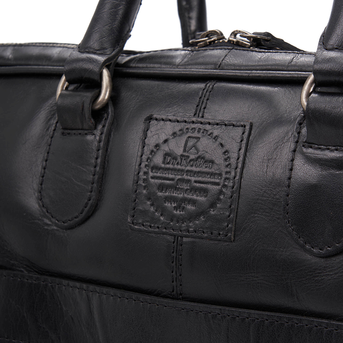 Деловая сумка Dr.Koffer из натуральной кожи черная