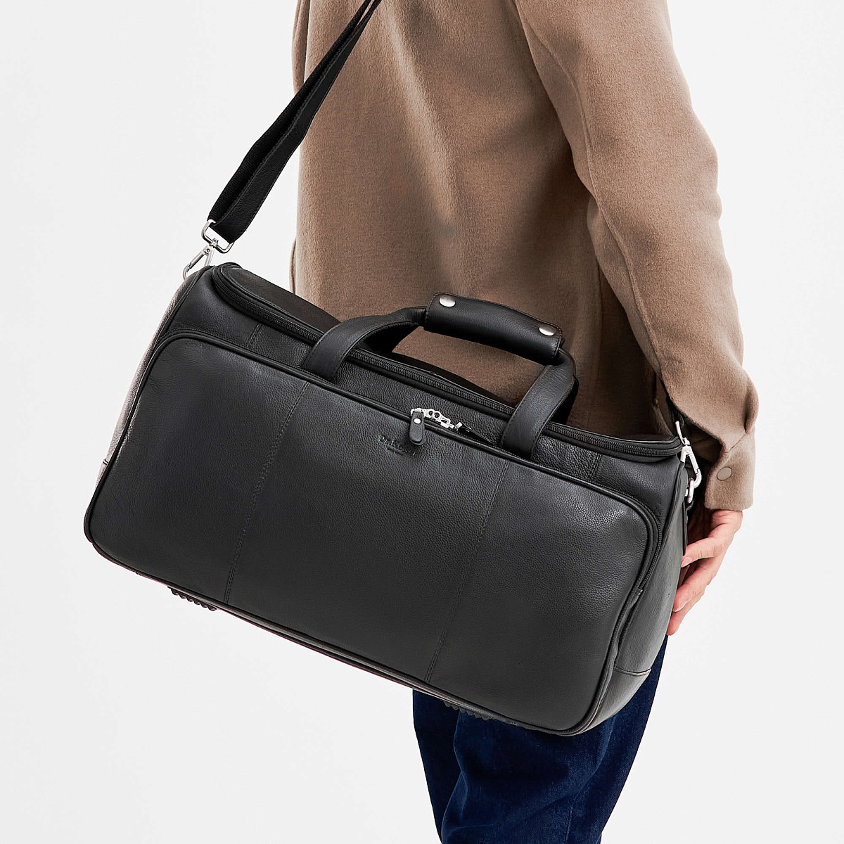 Сумка дорожная Dr.Koffer из натуральной кожи черная