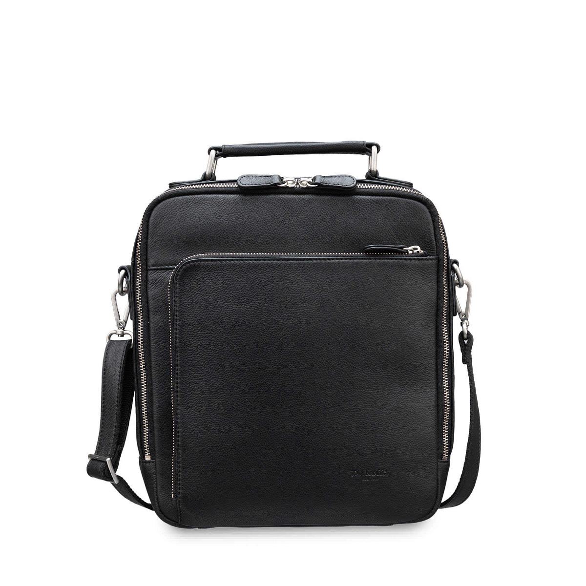 Сумка через плечо Dr.Koffer из натуральной кожи черная