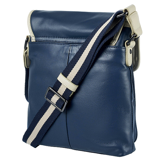 Сумка через плечо Dr.Koffer из натуральной кожи синяя