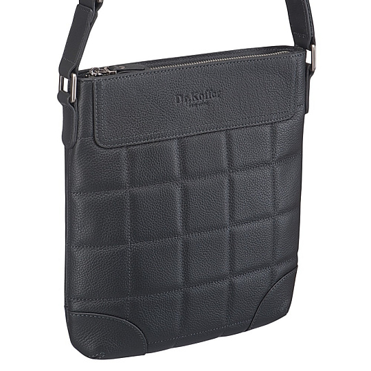 Сумка через плечо Dr.Koffer из натуральной кожи серая